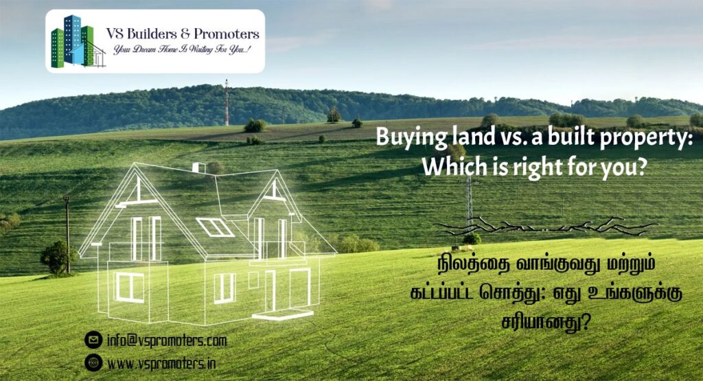 Buying land a built property